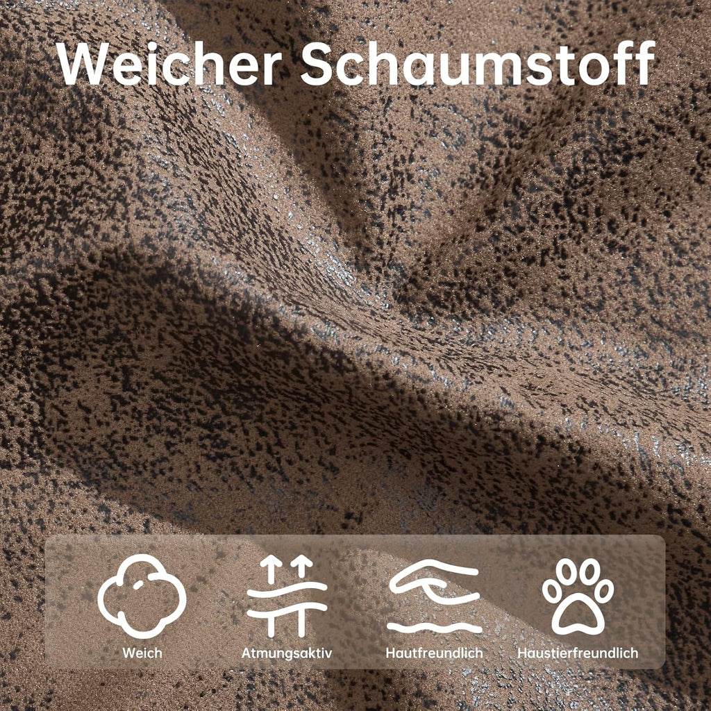 Ein Fernsehsessel mit Liegefunktion, Rollen, verstellbarer Rückenlehne und Fußstütze sowie Taschen auf beiden Seiten.