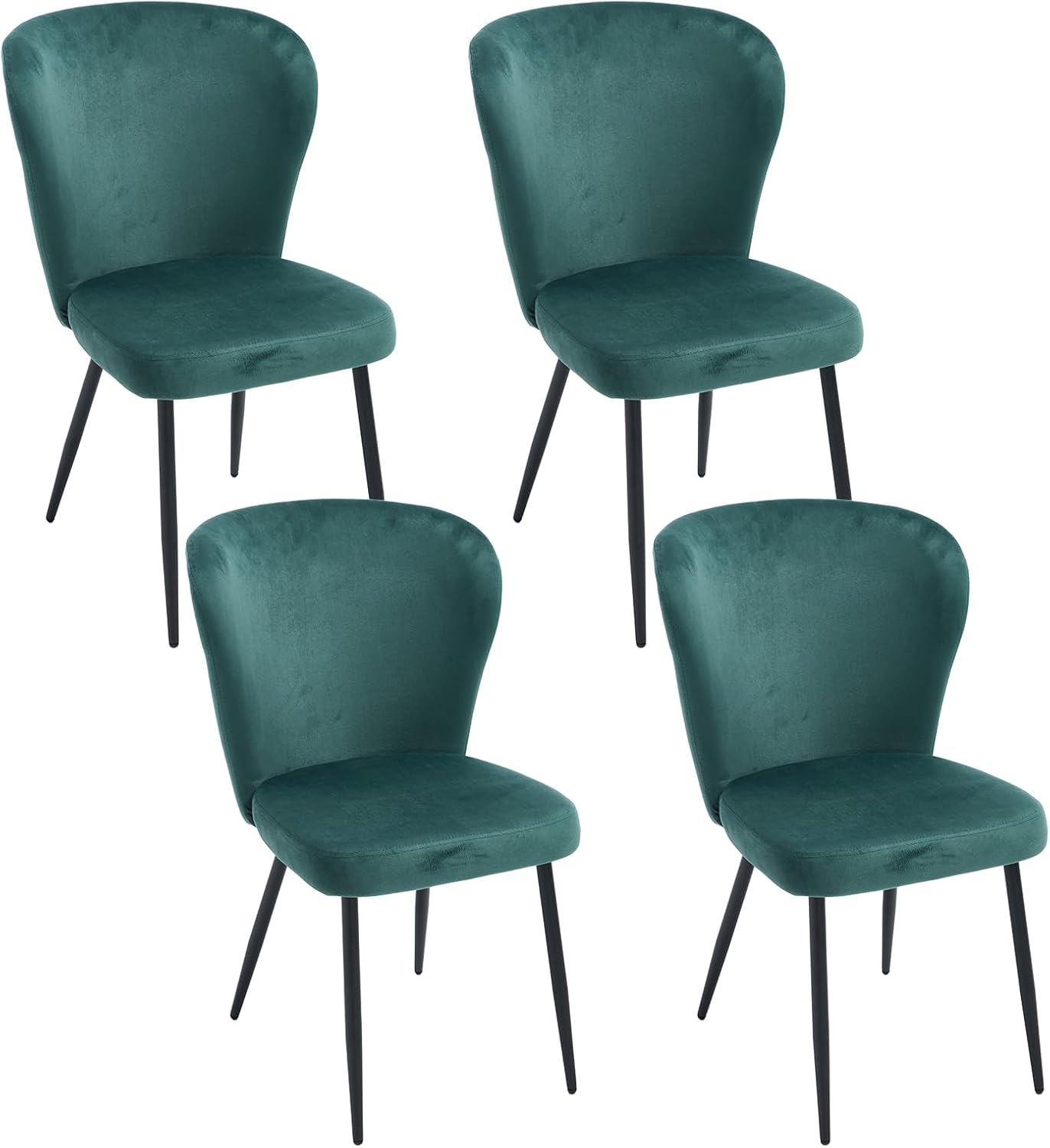 Esszimmerstühle , Samt Polsterstühle mit Stabilen Metallbeinen & Ergonomischer Rückenlehne, rutschfeste Füße