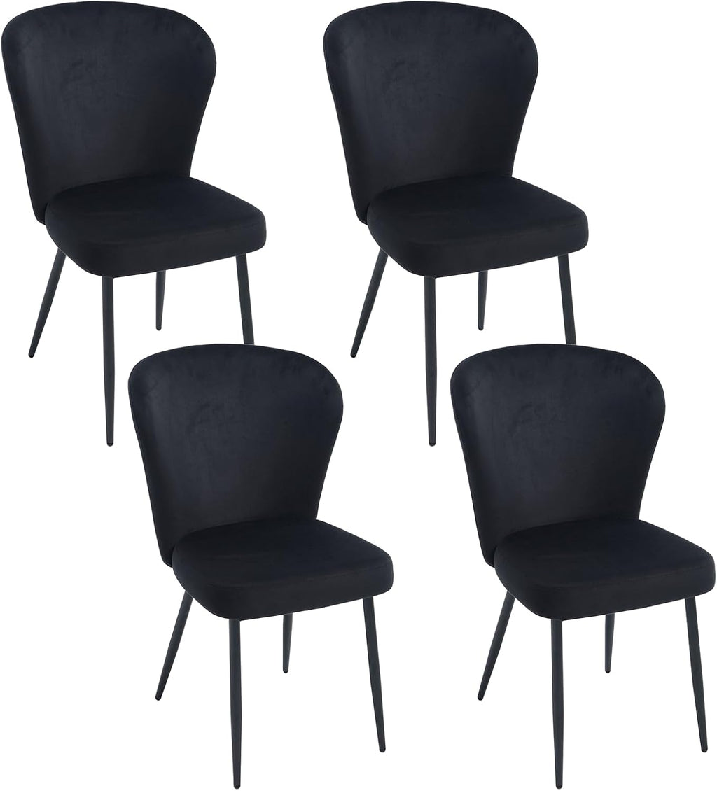 Esszimmerstühle , Samt Polsterstühle mit Stabilen Metallbeinen & Ergonomischer Rückenlehne, rutschfeste Füße