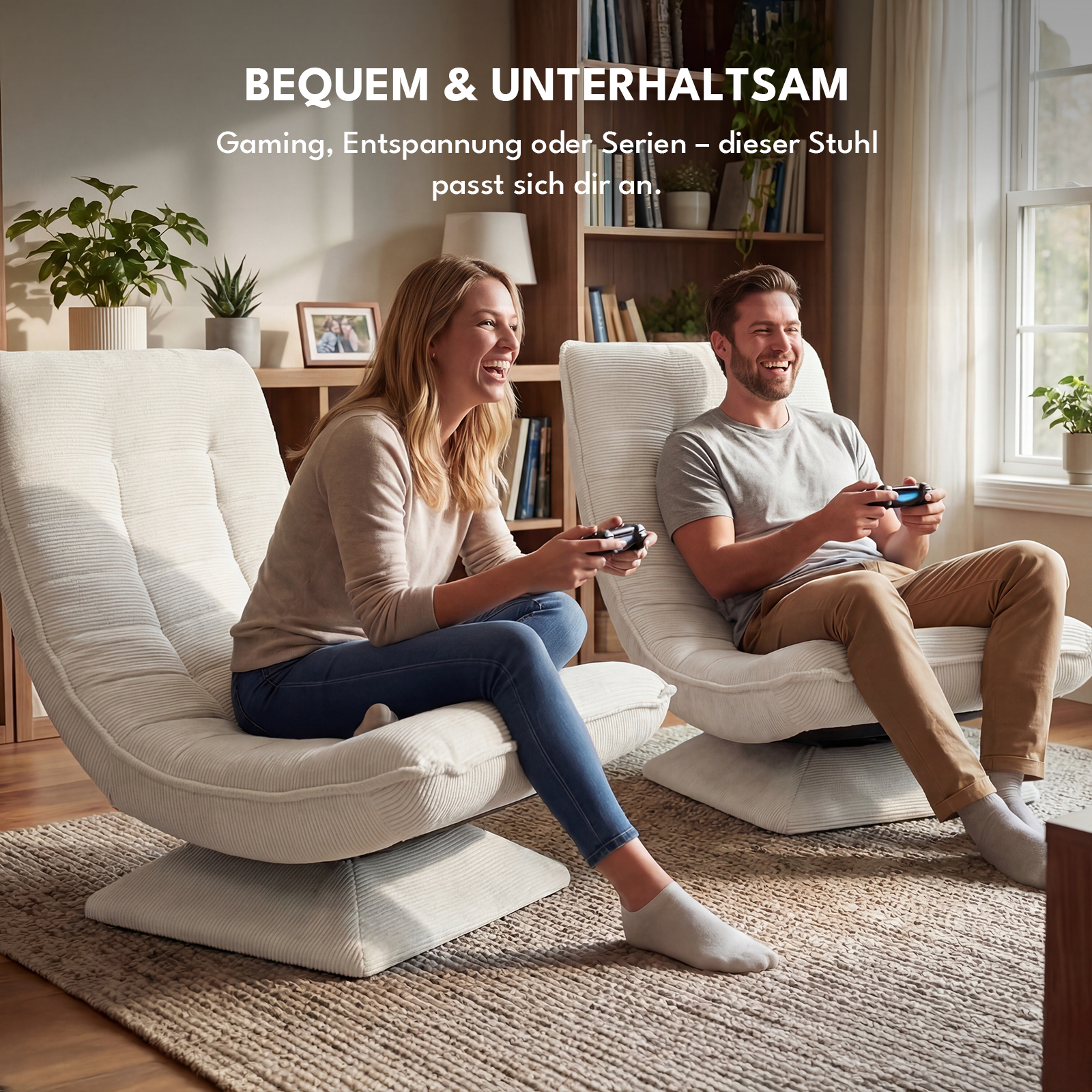 360° Drehbar Sessel Wohnzimmer Verstellbare Rückenlehne