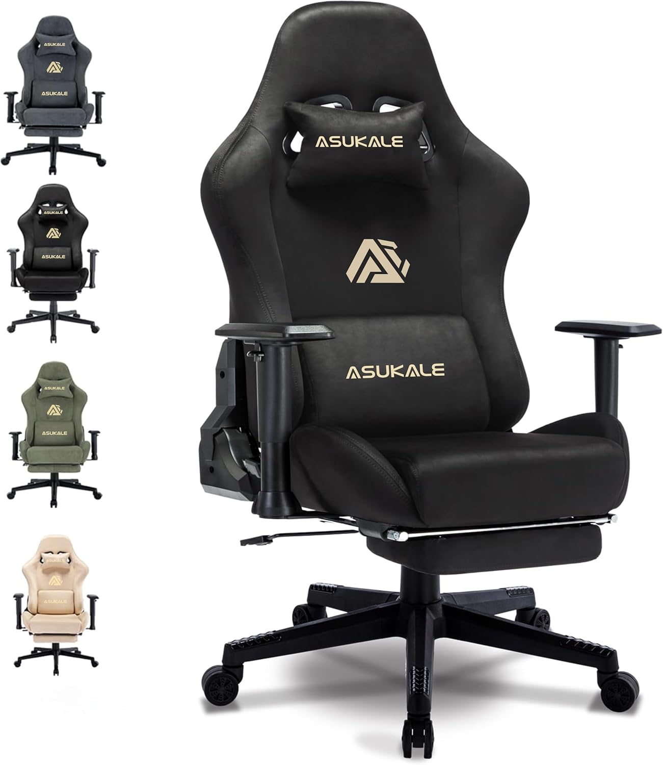 Gaming-Stuhl, atmungsaktiver, ergonomischer Bürostuhl, weich wie Fell, verstellbar und drehbar, mit Fußstütze