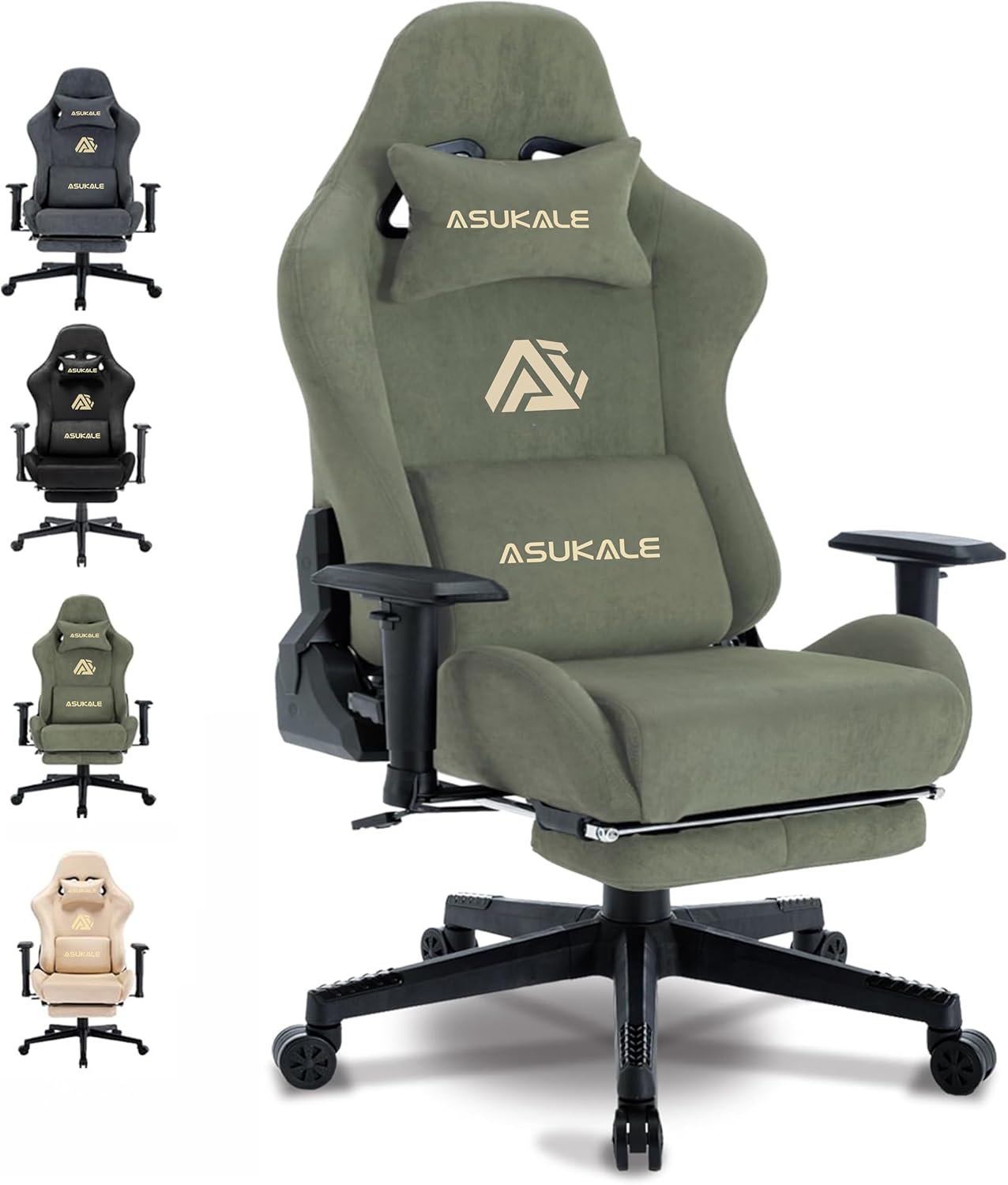 Gaming-Stuhl, atmungsaktiver, ergonomischer Bürostuhl, weich wie Fell, verstellbar und drehbar, mit Fußstütze
