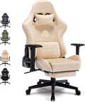 Gaming-Stuhl, atmungsaktiver, ergonomischer Bürostuhl, weich wie Fell, verstellbar und drehbar, mit Fußstütze