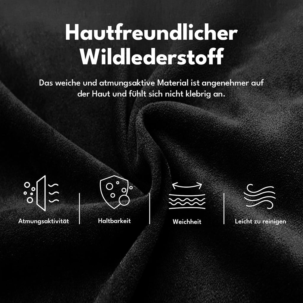 Chair Gamer Sessel, Atmungsaktiver Bürostuhl Ergonomisch aus Wildlederimitat Stoff, Stufenlos Verstellbare Rückenlehne und Drehbarer Schreibtischstuhl mit Fußstütze