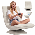 Fauteuil de salon pivotant à 360° avec dossier réglable