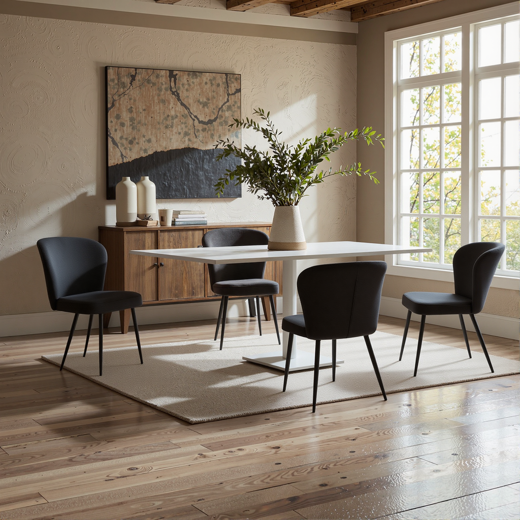 Esszimmerstühle , Samt Polsterstühle mit Stabilen Metallbeinen & Ergonomischer Rückenlehne, rutschfeste Füße