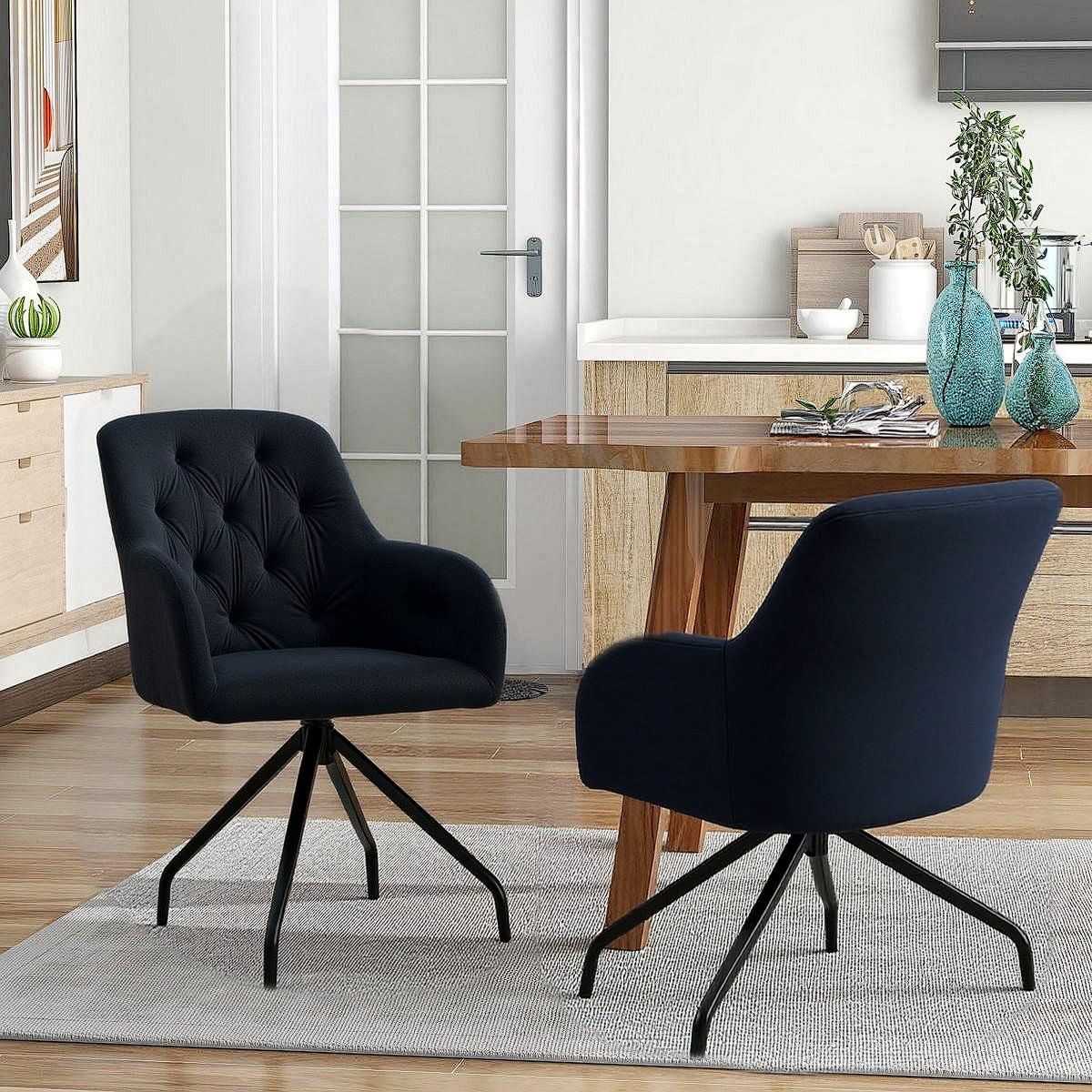 Esszimmerstühle , Samt Polsterstühle mit Stabilen Metallbeinen & Ergonomischer Rückenlehne, rutschfeste Füße